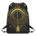 Gold Sagittarius Sign Print Drawstring Backpack