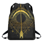 Gold Sagittarius Sign Print Drawstring Backpack