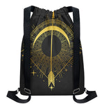 Gold Sagittarius Sign Print Drawstring Backpack