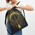 Gold Sagittarius Sign Print Drawstring Backpack
