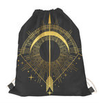 Gold Sagittarius Sign Print Drawstring Bag