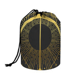 Gold Sagittarius Sign Print Drawstring Makeup Bag