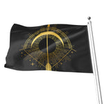Gold Sagittarius Sign Print Flag