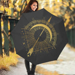 Gold Sagittarius Sign Print Foldable Umbrella