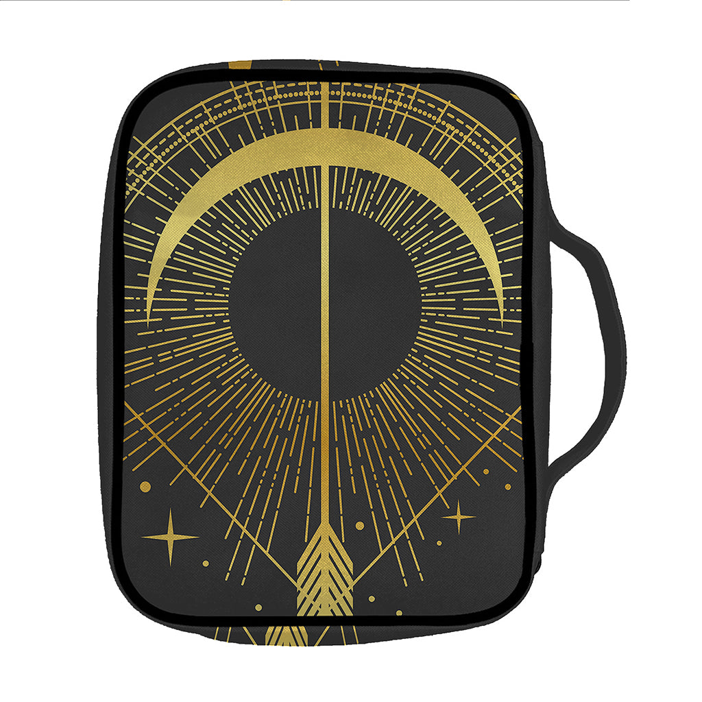 Gold Sagittarius Sign Print Front Pocket Bible Bag