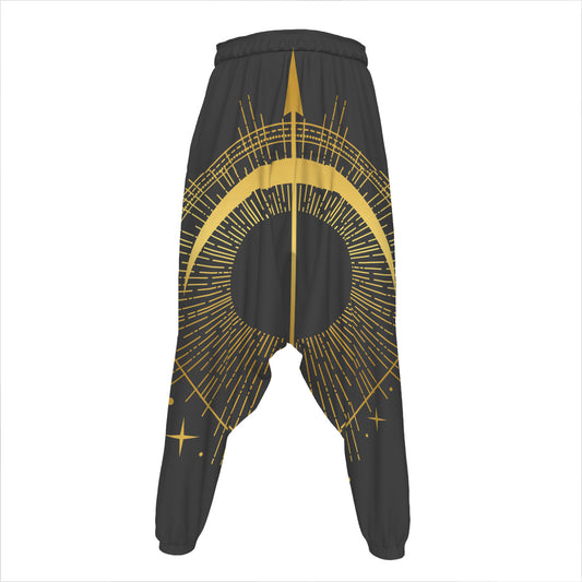Gold Sagittarius Sign Print Hammer Pants