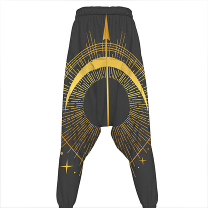 Gold Sagittarius Sign Print Hammer Pants