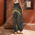 Gold Sagittarius Sign Print Harem Pants