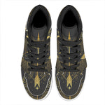 Gold Sagittarius Sign Print High Top Leather Sneakers