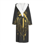 Gold Sagittarius Sign Print Hooded Bathrobe