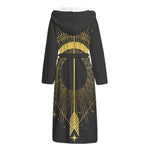 Gold Sagittarius Sign Print Hooded Bathrobe