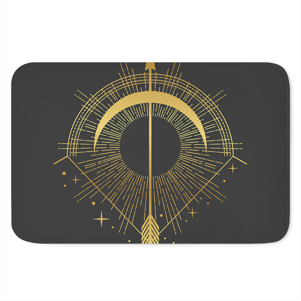 Gold Sagittarius Sign Print Indoor Door Mat