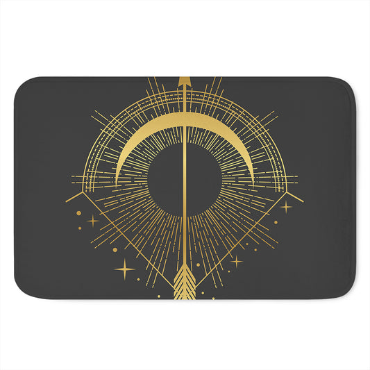 Gold Sagittarius Sign Print Indoor Door Mat