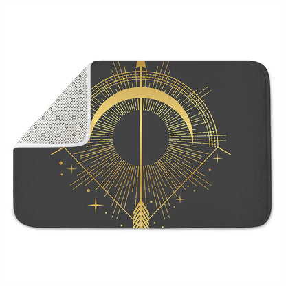 Gold Sagittarius Sign Print Indoor Door Mat