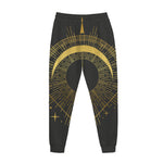 Gold Sagittarius Sign Print Jogger Pants