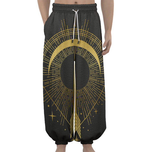 Gold Sagittarius Sign Print Lantern Pants