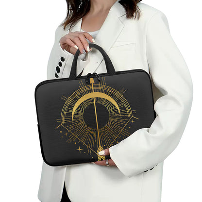 Gold Sagittarius Sign Print Laptop Sleeve With Handle