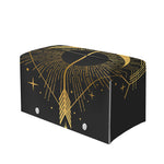 Gold Sagittarius Sign Print Leather Tissue Box Cover