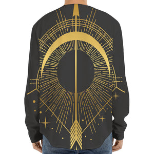 Gold Sagittarius Sign Print Long Sleeve Baseball Jersey