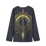 Gold Sagittarius Sign Print Long Sleeve Short Coat