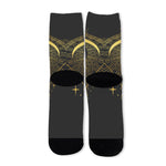 Gold Sagittarius Sign Print Long Socks