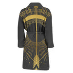 Gold Sagittarius Sign Print Men's Bathrobe