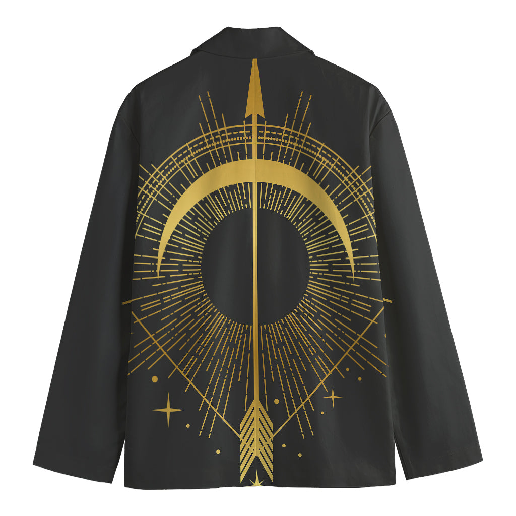 Gold Sagittarius Sign Print Men's Blazer