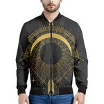 Gold Sagittarius Sign Print Men's Bomber Jacket