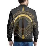 Gold Sagittarius Sign Print Men's Bomber Jacket