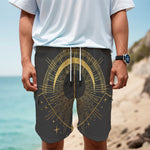 Gold Sagittarius Sign Print Men's Cargo Shorts