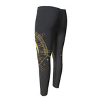 Gold Sagittarius Sign Print Men's Compression Pants