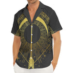 Gold Sagittarius Sign Print Men's Deep V-Neck Shirt