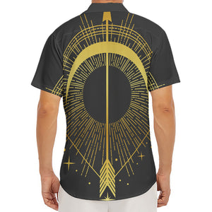 Gold Sagittarius Sign Print Men's Deep V-Neck Shirt