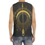 Gold Sagittarius Sign Print Men's Fitness Tank Top