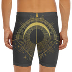 Gold Sagittarius Sign Print Men's Long Boxer Briefs