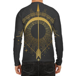 Gold Sagittarius Sign Print Men's Long Sleeve Rash Guard
