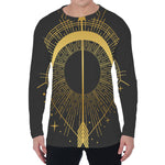 Gold Sagittarius Sign Print Men's Long Sleeve T-Shirt