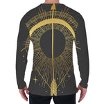 Gold Sagittarius Sign Print Men's Long Sleeve T-Shirt