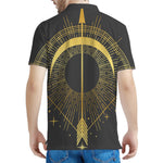 Gold Sagittarius Sign Print Men's Polo Shirt