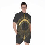 Gold Sagittarius Sign Print Men's Rompers