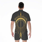 Gold Sagittarius Sign Print Men's Rompers