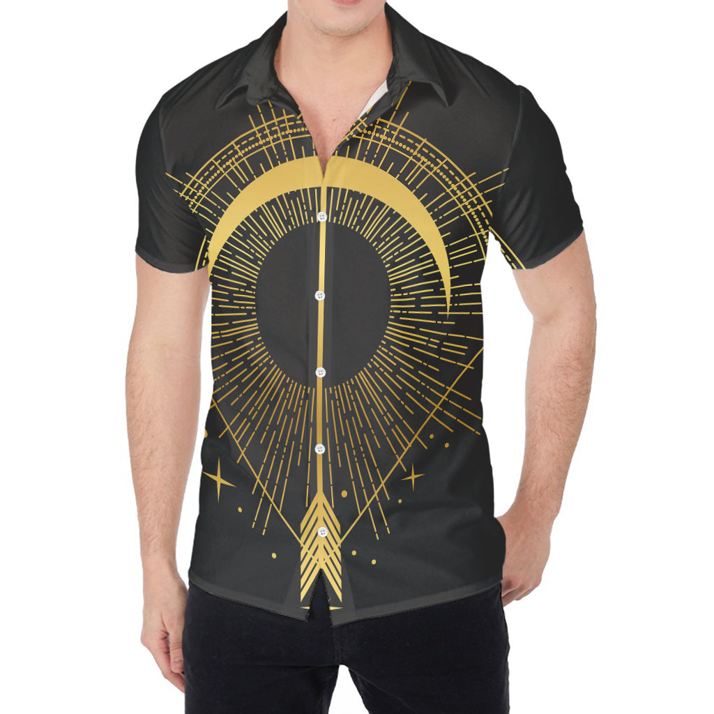 Gold Sagittarius Sign Print Men's Shirt