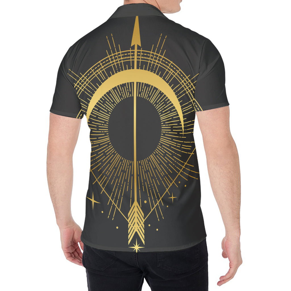 Gold Sagittarius Sign Print Men's Shirt