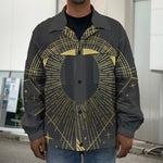 Gold Sagittarius Sign Print Men's Shirt Jacket