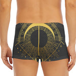 Gold Sagittarius Sign Print Men's Short Boxer Briefs