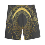 Gold Sagittarius Sign Print Men's Sports Shorts