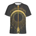 Gold Sagittarius Sign Print Men's Athletic T-Shirt