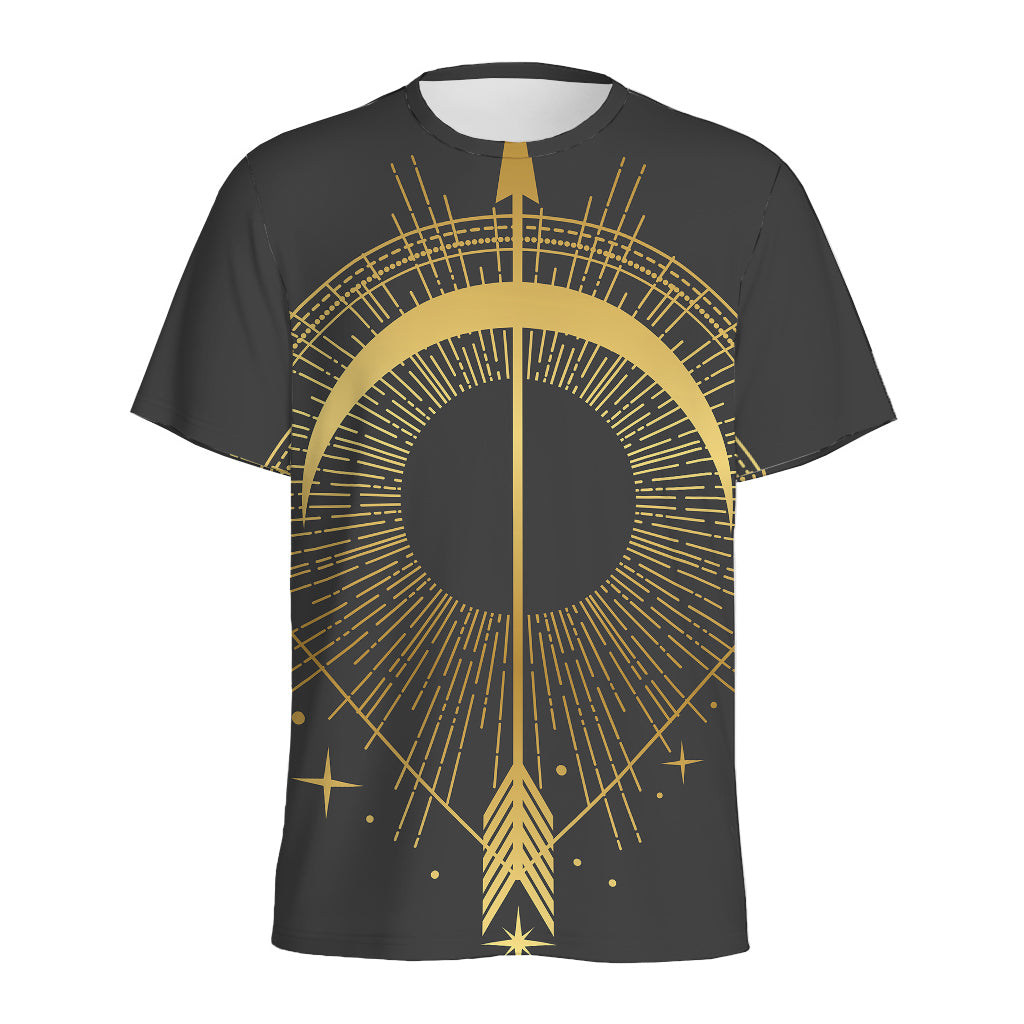 Gold Sagittarius Sign Print Men's Sports T-Shirt