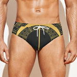 Gold Sagittarius Sign Print Men's Swim Briefs