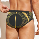Gold Sagittarius Sign Print Men's Swim Briefs